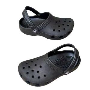 Crocs black classic youth boys girls shoes size 1